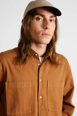 Cheap Pocket Shirt Plain Brown Men Shirts