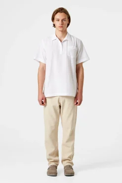 Store Polo Shirt Seersucker Plain White Men Shirts