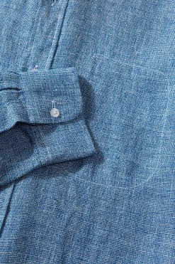 Outlet Port Shirt Plain Blue Men Shirts