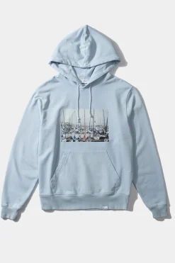 Hot Quay Plain Light Blue Men Sweatshirts