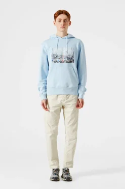 Hot Quay Plain Light Blue Men Sweatshirts