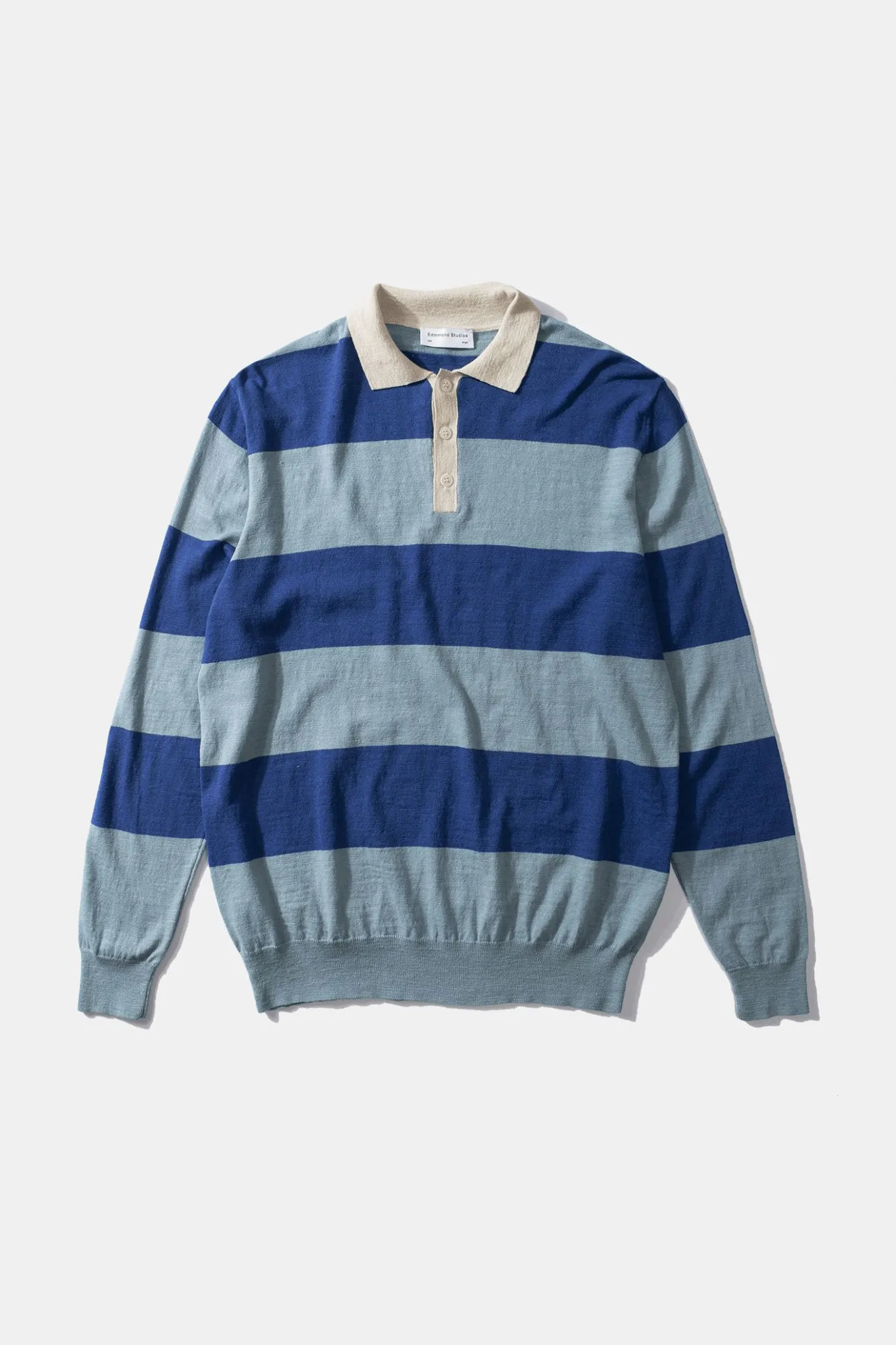 Hot Rugby Knitted Polo Plain Blue Men Knitwear