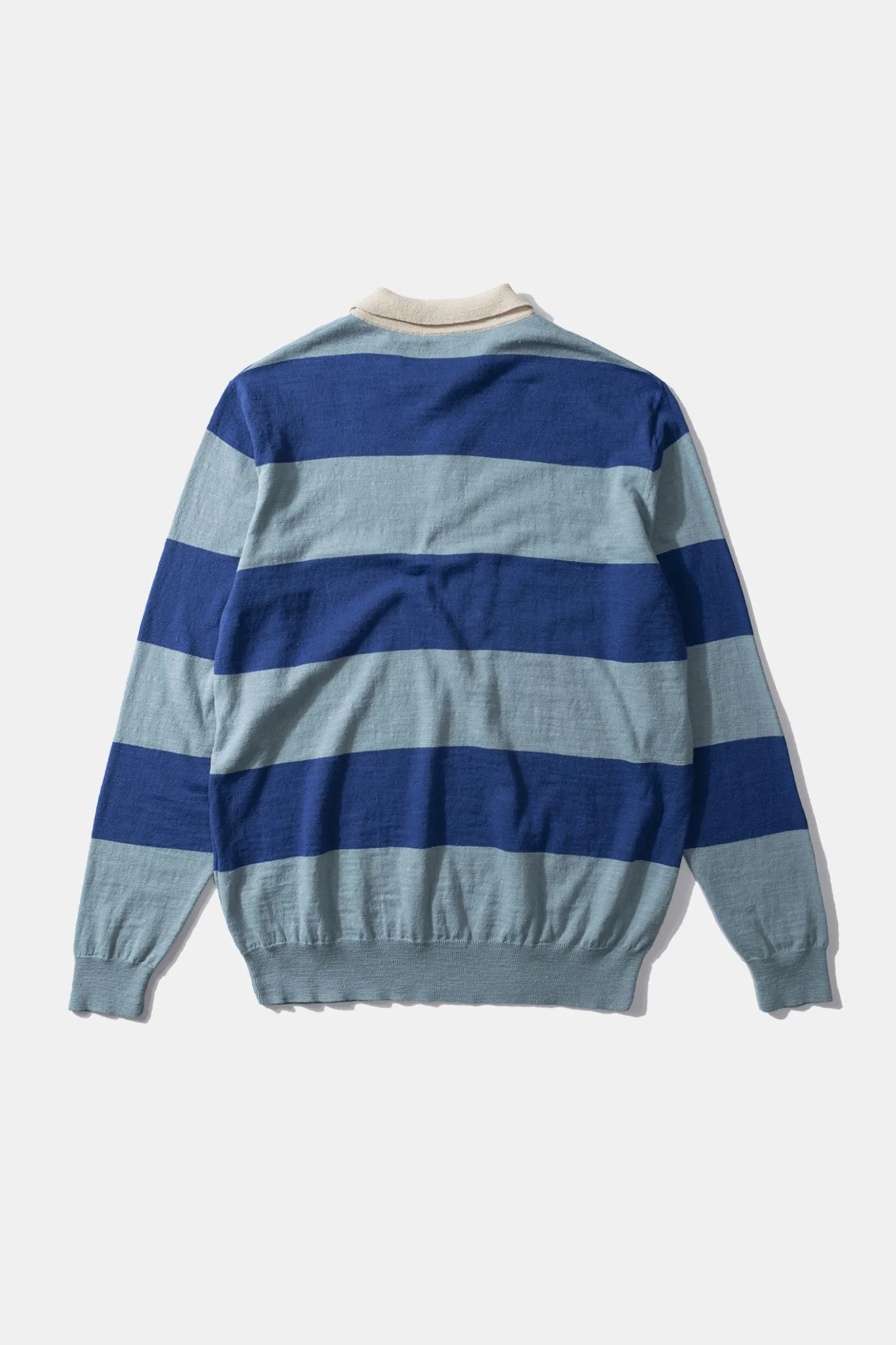 Hot Rugby Knitted Polo Plain Blue Men Knitwear