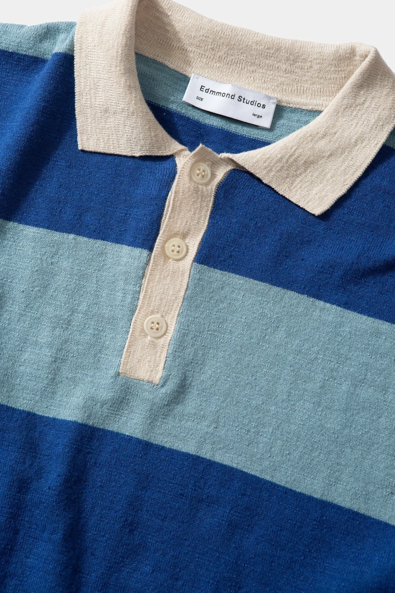 Hot Rugby Knitted Polo Plain Blue Men Knitwear