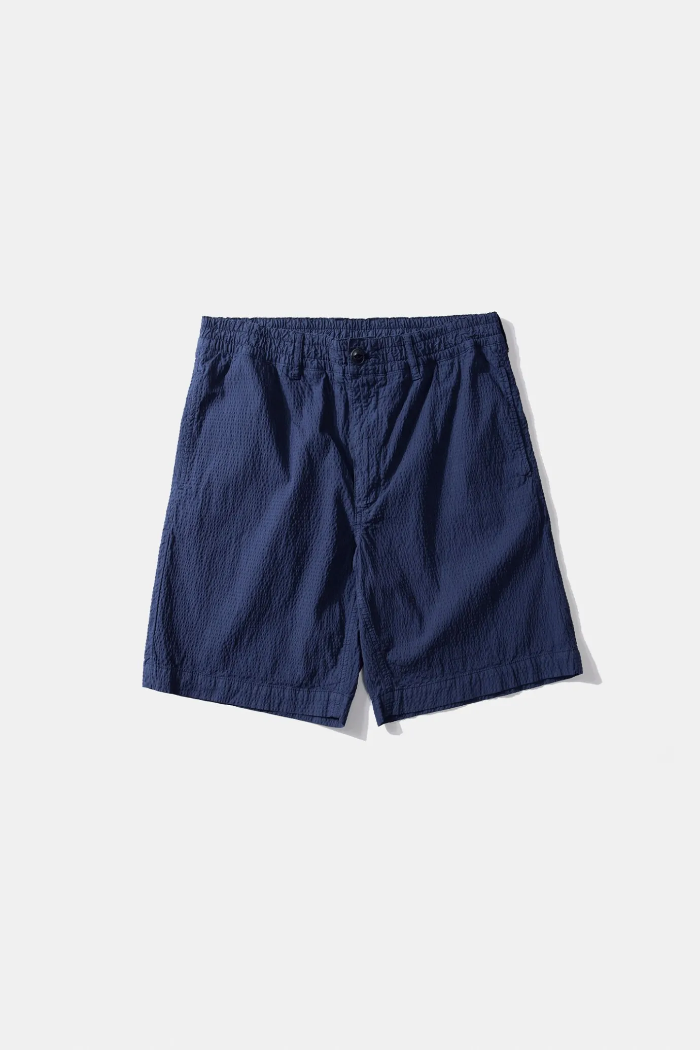 Cheap Seersucker Shorts Plain Navy Men Trousers