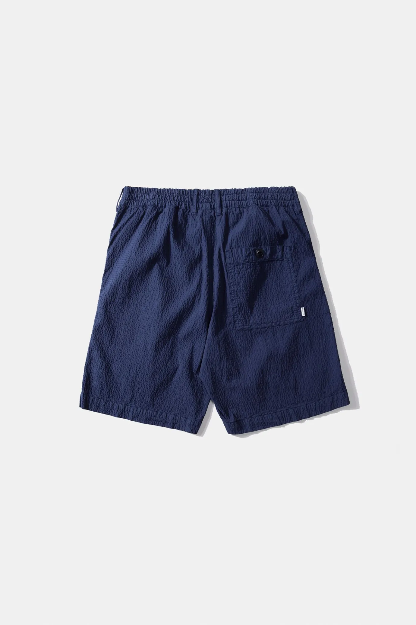 Cheap Seersucker Shorts Plain Navy Men Trousers
