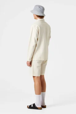 Discount Seersucker Shorts Plain Off White Men Trousers