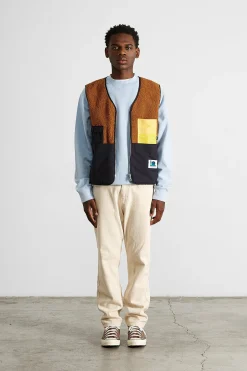 Hot Shearling Vest Plain Brown Men Outerwear