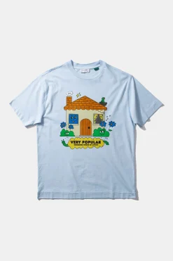 Online Shelter Plain Light Blue Men T-Shirts