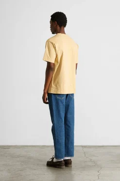 Online Shelter Plain Light Yellow Men T-Shirts