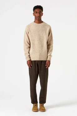 Store Shetland Sweater Plain Beige Men Knitwear
