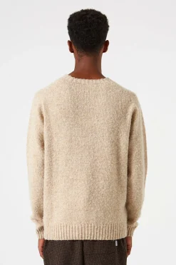 Store Shetland Sweater Plain Beige Men Knitwear