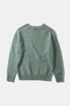 Clearance Shetland Sweater Plain Turquoise Men Knitwear