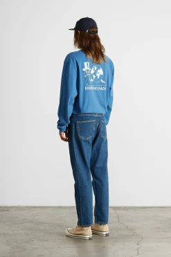 Cheap Slow Rhytms Ls Plain Blue Men T-Shirts
