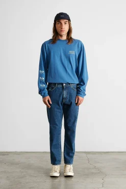 Cheap Slow Rhytms Ls Plain Blue Men T-Shirts