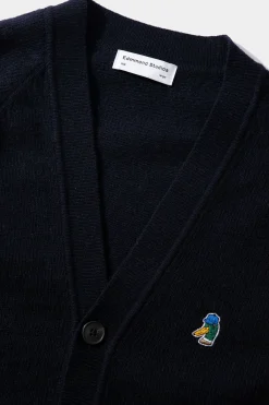 Fashion Special Duck Cardigan Plain Navy Men Knitwear