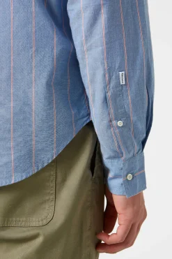 Cheap Striped Blue Red Shirt Plain Blue Men Shirts