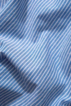 Cheap Striped Linen Shirt Plain Light Blue Men Shirts
