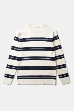 Hot Striped Sweater Plain Beige Men Knitwear