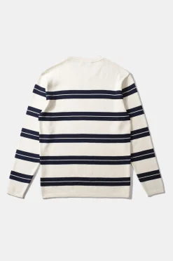 Hot Striped Sweater Plain Beige Men Knitwear