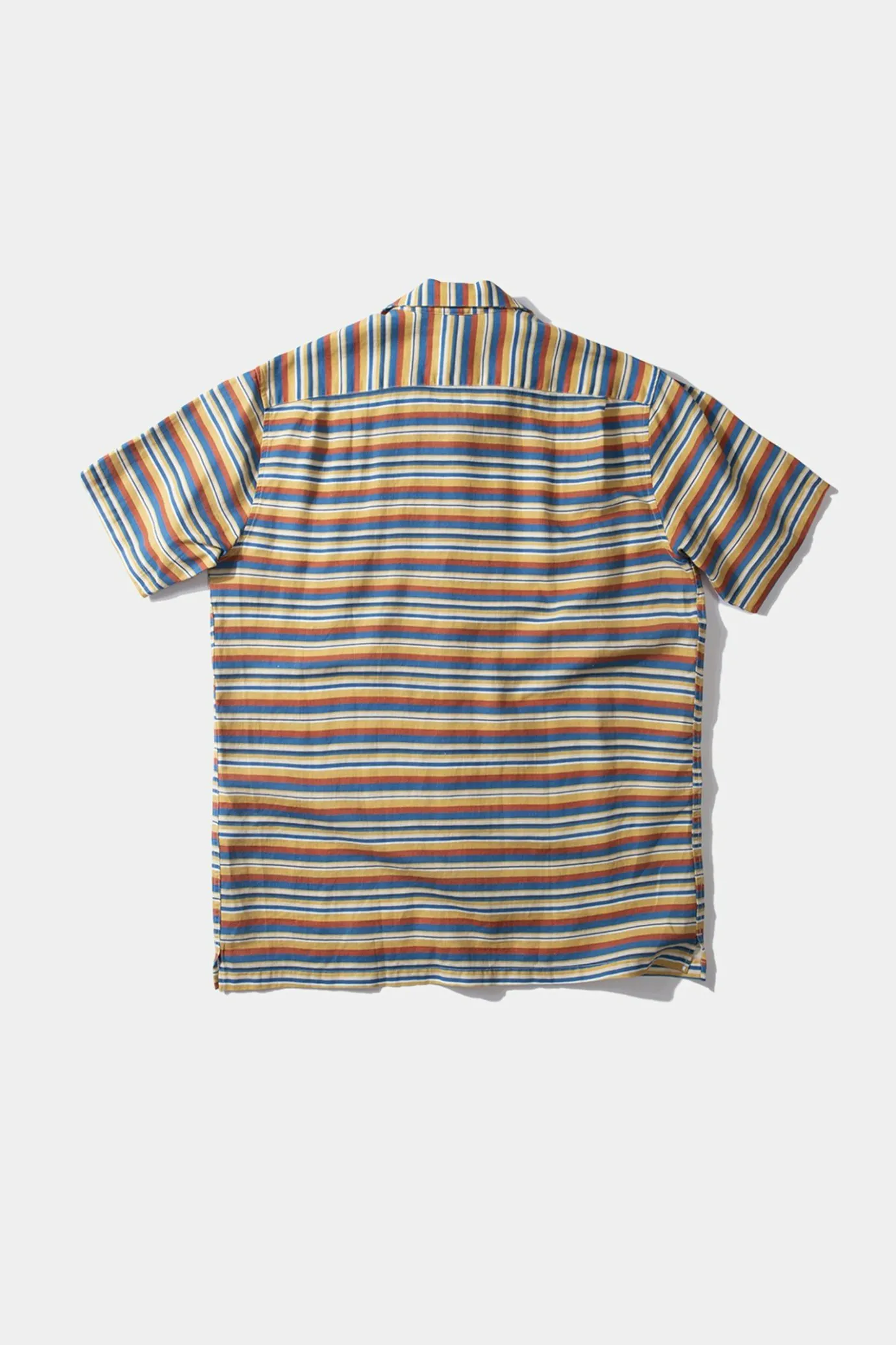 Outlet Stripes Short Sleeve Shirt Horizontal Stripes Blue Men Shirts