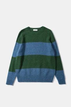 Fashion Stripes Sweater Plain Navy Men Knitwear