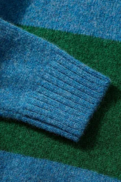 Fashion Stripes Sweater Plain Navy Men Knitwear