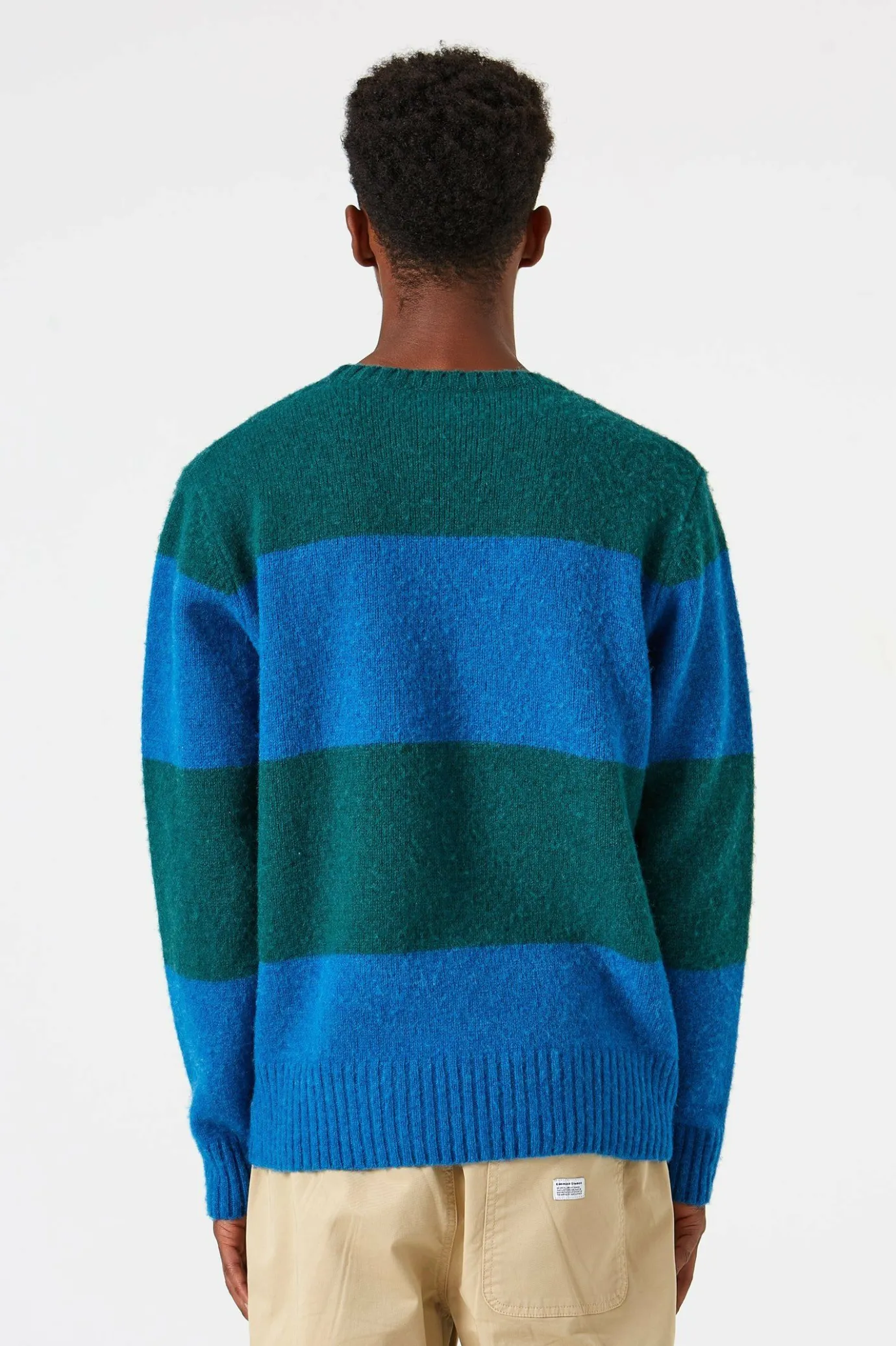 Fashion Stripes Sweater Plain Navy Men Knitwear