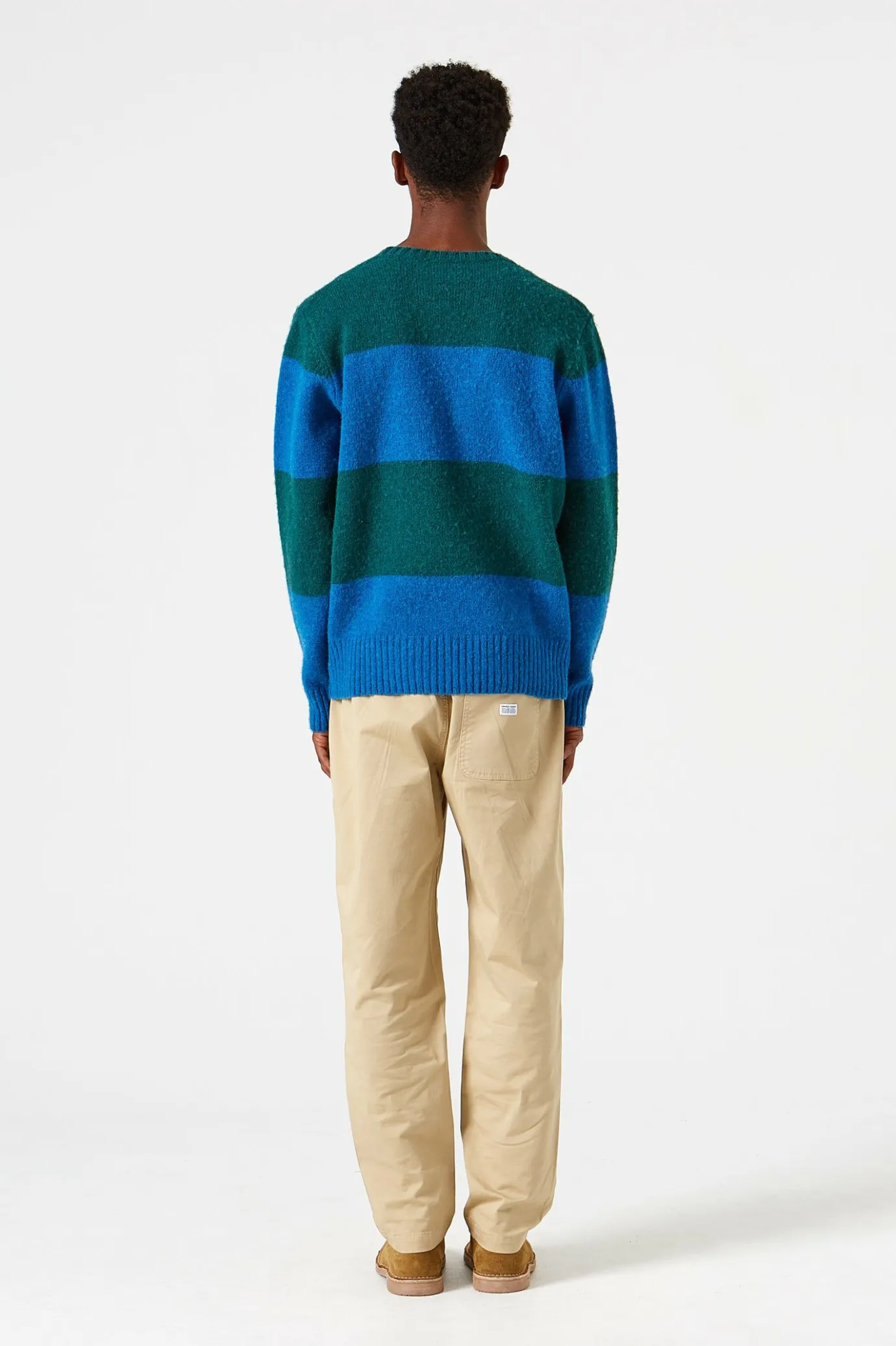 Fashion Stripes Sweater Plain Navy Men Knitwear