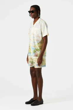 Shop Summer Classic Plain Off White Men Swimwear