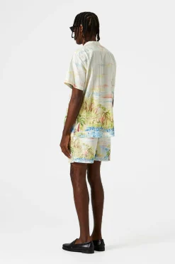 Shop Summer Classic Plain Off White Men Swimwear