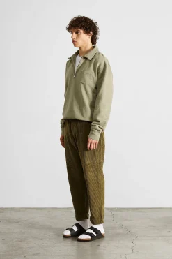 Cheap Temple Sw Plain Olive Men Sweatshirts