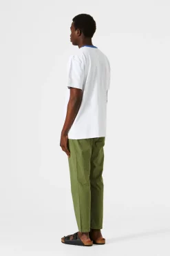 New Terry Color Rib Plain Off White Men T-Shirts