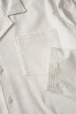 Hot Terry Long Shirt Plain Off White Men Shirts