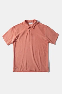 Flash Sale Terry Polo Plain Salmon Men Polos
