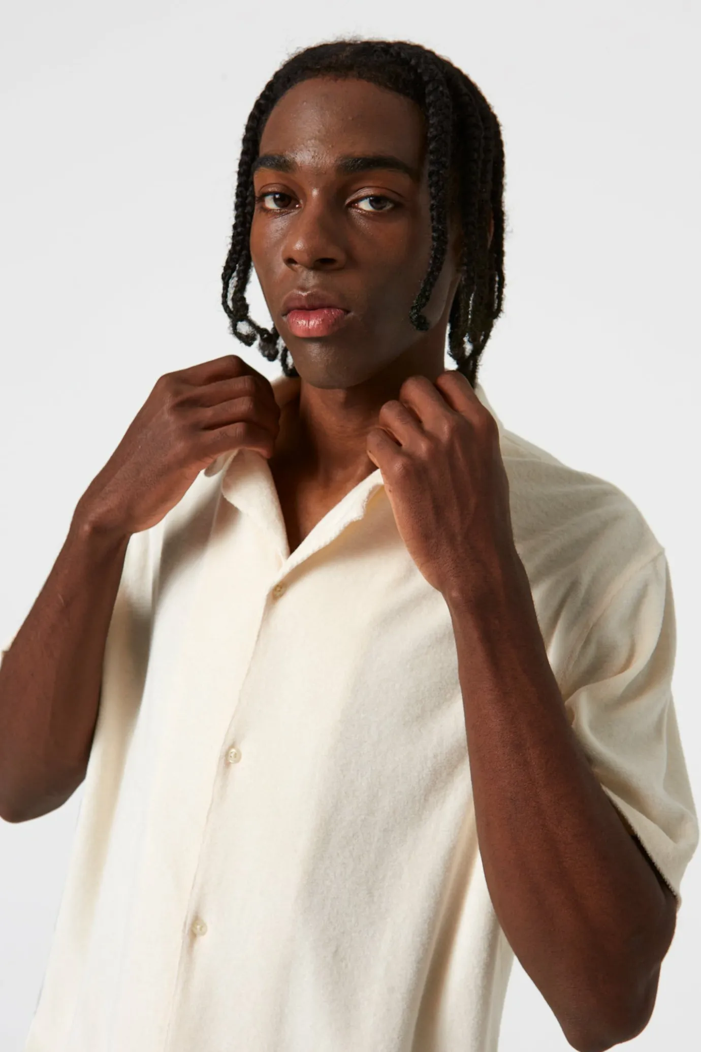 Hot Terry Shirt Plain Off White Men Shirts