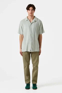 Cheap Terry Shirt Plain Sage Men Shirts