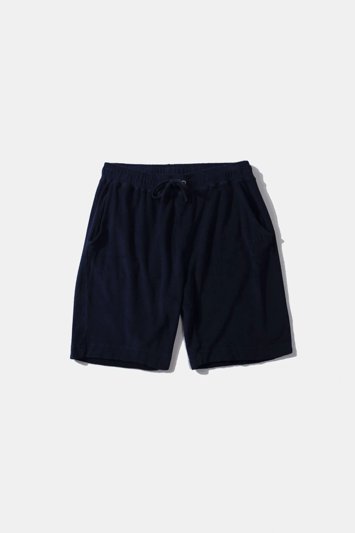 Flash Sale Terry Shorts Plain Navy Men Trousers