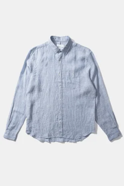 Cheap Thick Stripes Linen Men Shirts
