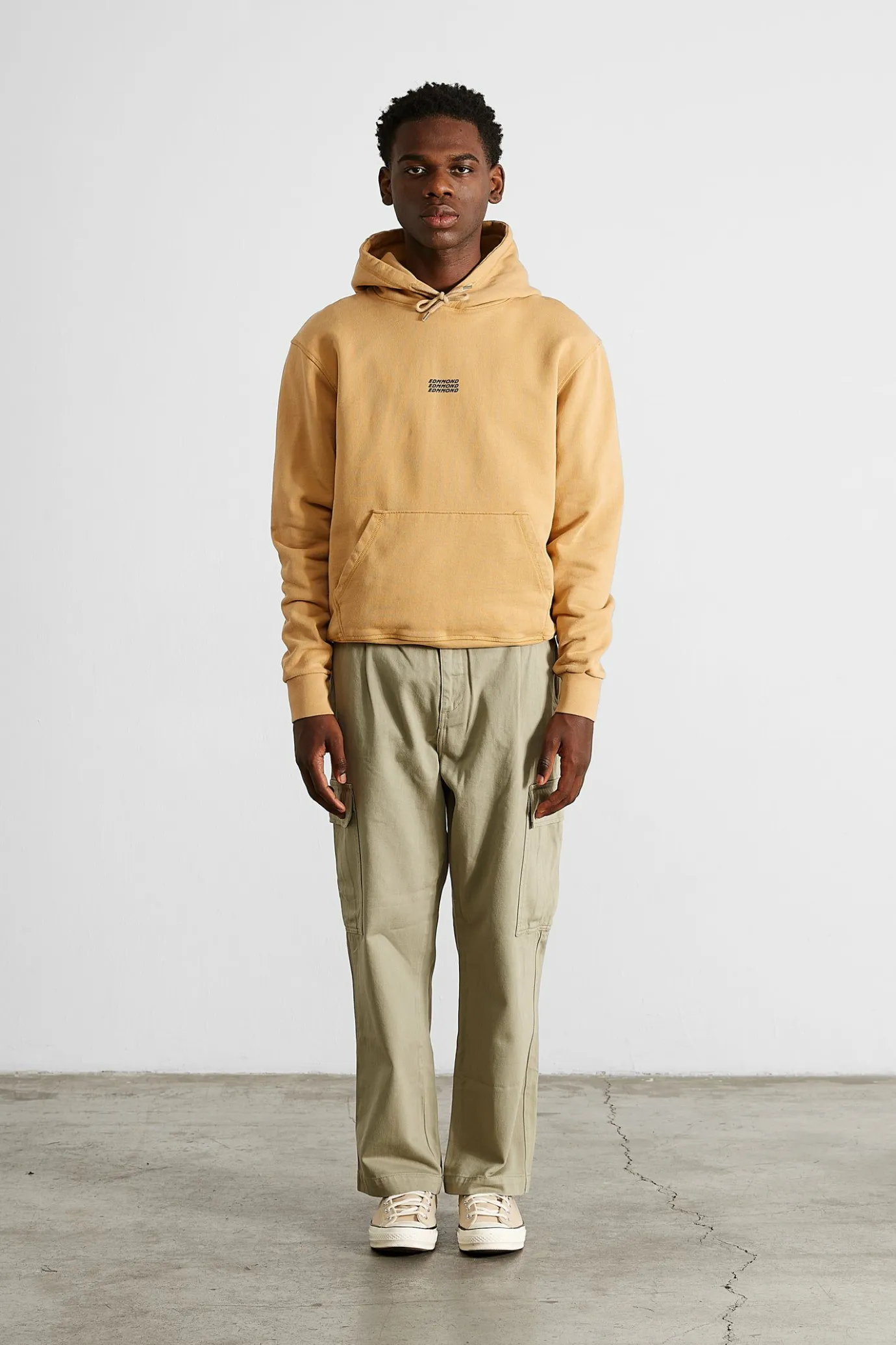 Shop Velo Hoodie Plain Caramel Men Sweatshirts