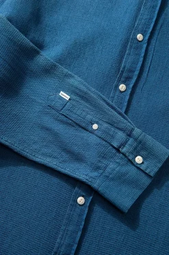 Hot Waffle Denim Shirt Plain Stonewash Men Shirts