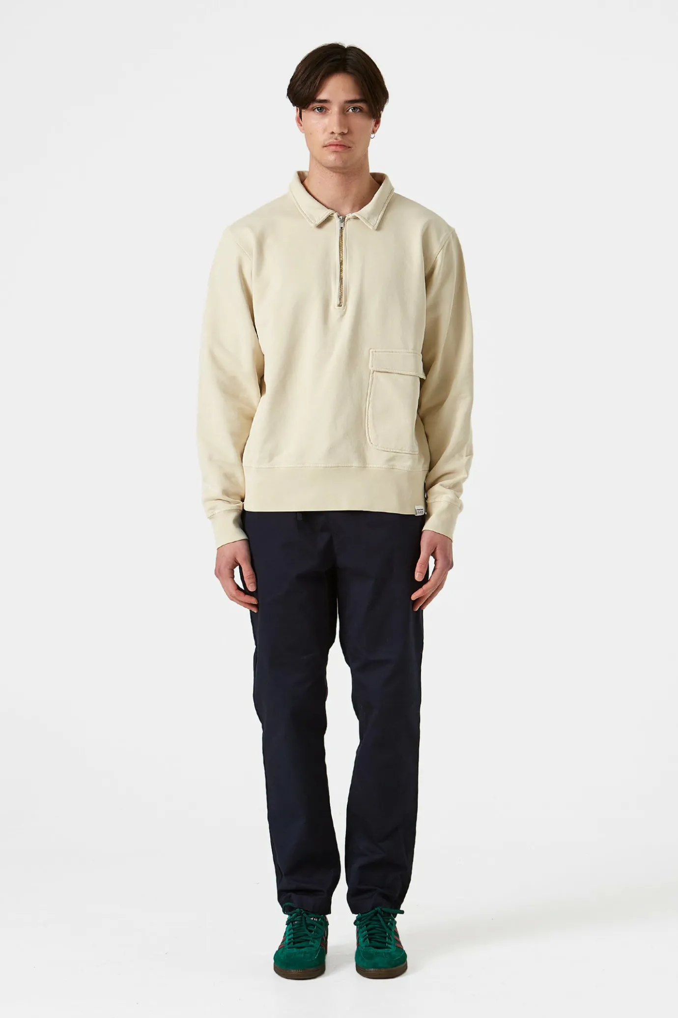 Hot Warm Up Plain Beige Men Sweatshirts