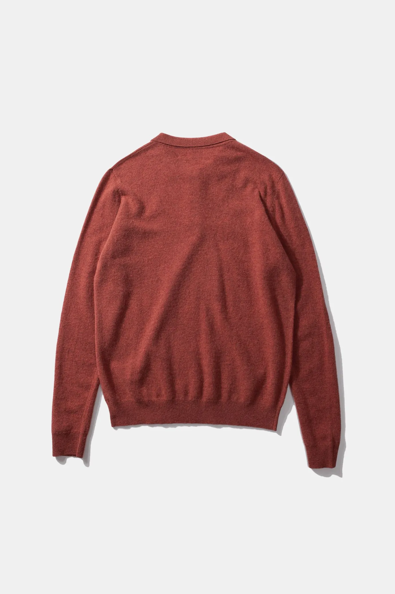 Online Wool Polo Plain Copper Men Knitwear
