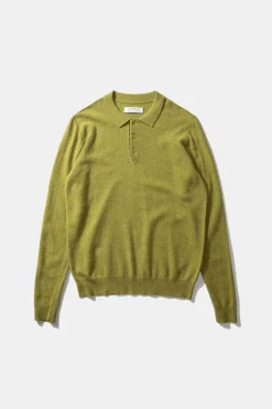 Store Wool Polo Plain Green Men Knitwear