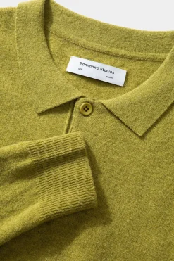 Store Wool Polo Plain Green Men Knitwear