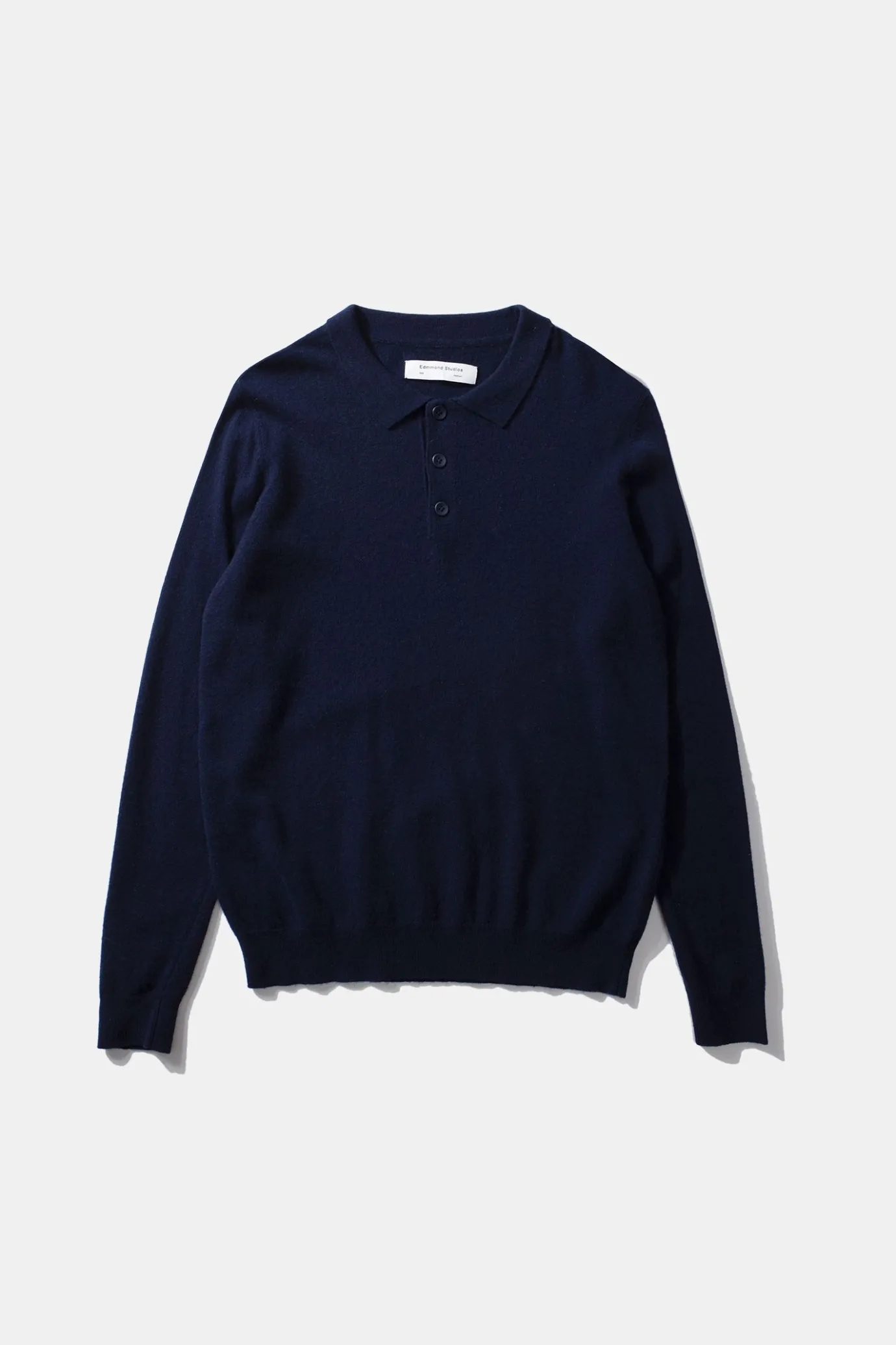 Flash Sale Wool Polo Plain Navy Men Knitwear