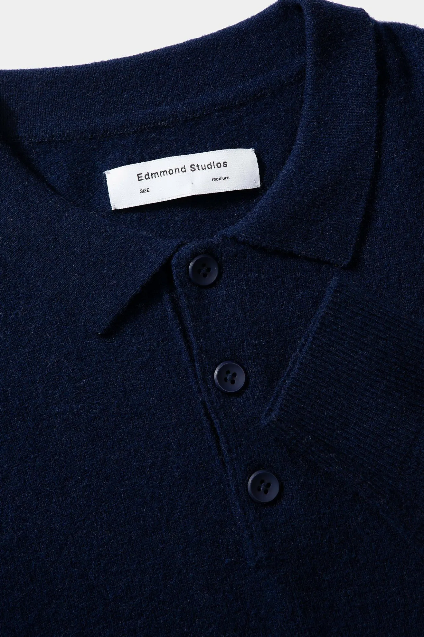 Flash Sale Wool Polo Plain Navy Men Knitwear